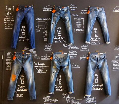 Krijtbord folie - kledingwinkel - jeans